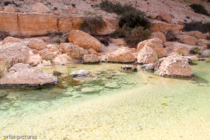 *Tiefer hinein in den Canyon*<br><br>Dorthin, wo kein Jeep mehr hinkommt, wandern wir noch einige Kilometer tiefer ins Wadi Ash Shuwaymiyyah.<br><br>