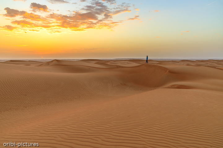 *Sonnenaufgang über den Dünen von Wahiba Sands*<br><br><br><br>