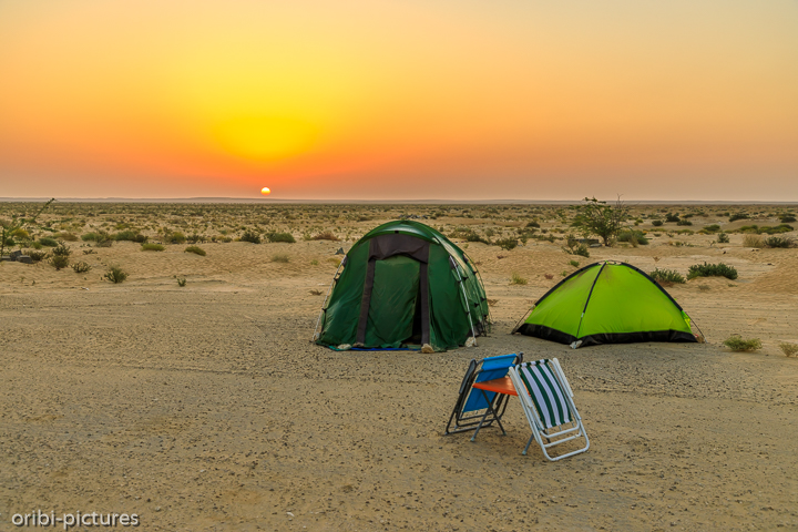 *Wildcamp am Rande der Rub al-Khali*<br><br>Aus der großen Wüste des Leeren Viertels wurden wir von Millionen von Fliegen vertrieben.<br><br>