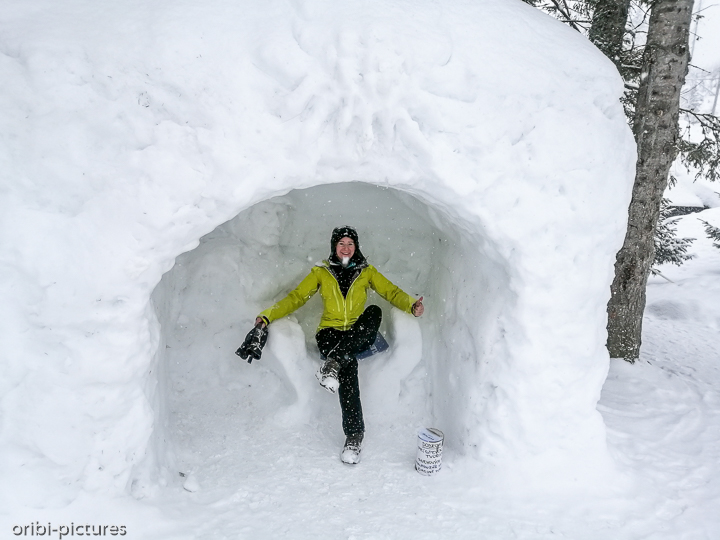 *Schneekunst*<br><br>Sandra auf dem Thron<br><br>