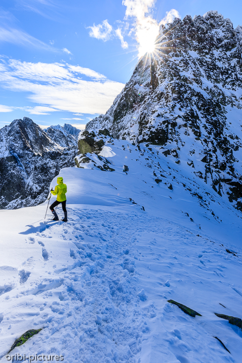 *Sonnenaufgang*<br><br>während der Rysy-Besteigung<br><br>